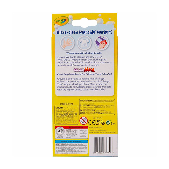ULTRA-CLEAN WASHABLE MARKERS, FINE LINE, CLASSIC COLORS, 8 COUNT MARKERS by CRAYOLA at Sundora