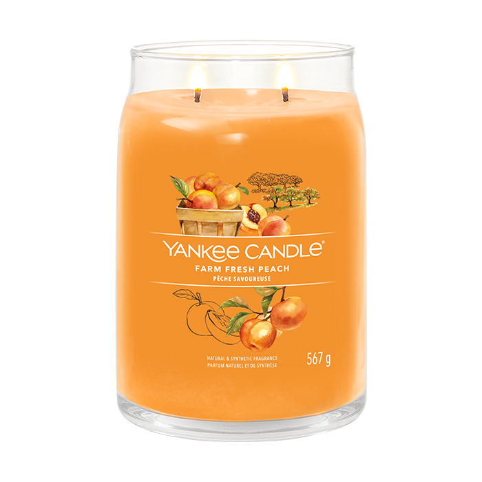 FARM FRESH PEACH SIGNATURE JAR CANDLE by YANKEE CANDLE at Sundora