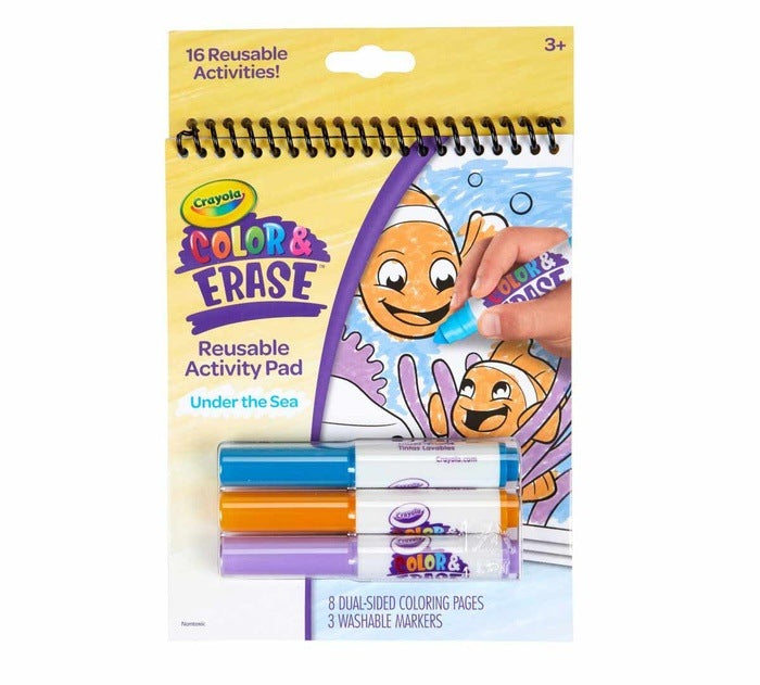 Color & Erase 16 Reusable Activity Pad With Markers Under The Sea REUSABLE COLORING PAD by CRAYOLA at Sundora