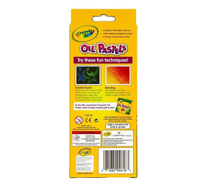 16 Colors Hexagonal Shape Oil Pastel OIL PASTELS by CRAYOLA at Sundora