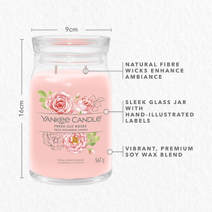 FRESH CUT ROSES SIGNATURE JAR CANDLE by YANKEE CANDLE at Sundora