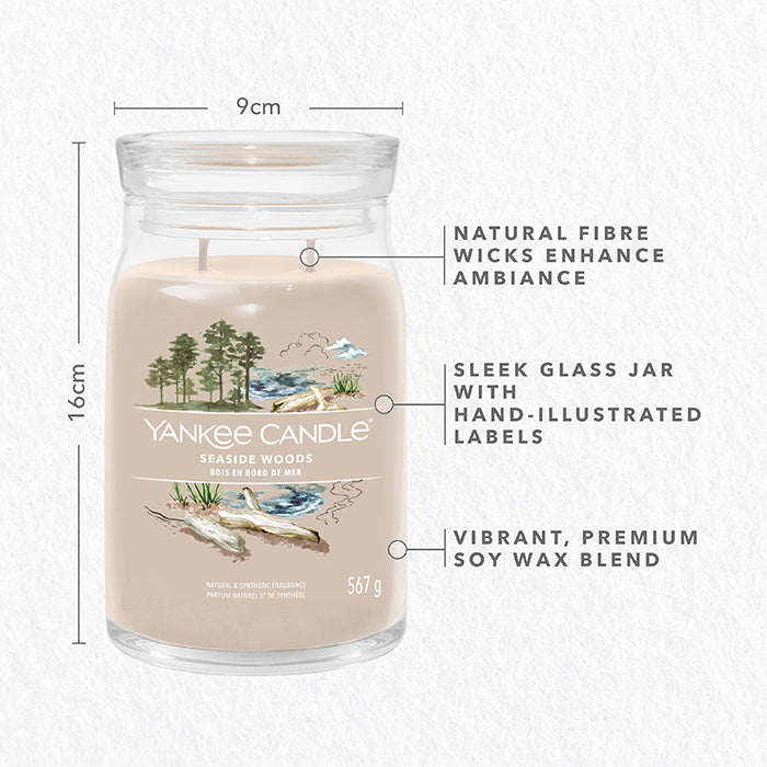 SEASIDE WOODS SIGNATURE JAR CANDLE by YANKEE CANDLE at Sundora