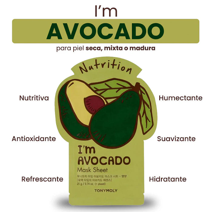 I AM AVOCADO MASK SHEET – NUTRITION FACE MASK by TONYMOLY at Sundora