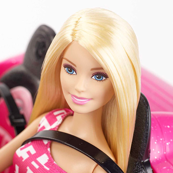 Doll & Car Playset, Sparkly Pink 2-Seater Toy Convertible With Glam Details & Fashion Doll - DJR55 DOLLS & PLAYSETS by BARBIE at Sundora