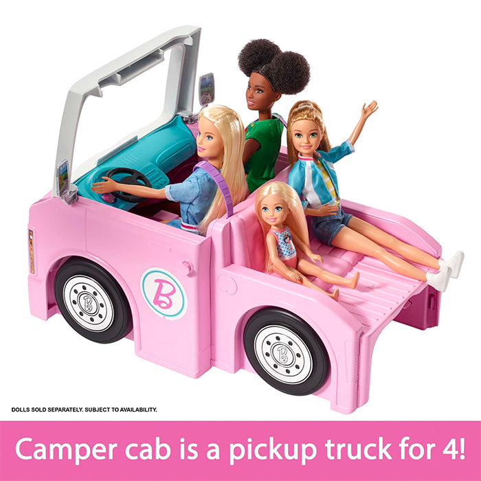 Camper, Doll Playset With 50 Accessories, Truck, Boat And House, 3-In-1 Dream Camper - GHL93 DOLLS & PLAYSETS by BARBIE at Sundora