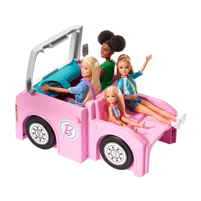 Camper, Doll Playset With 50 Accessories, Truck, Boat And House, 3-In-1 Dream Camper - GHL93 DOLLS & PLAYSETS by BARBIE at Sundora