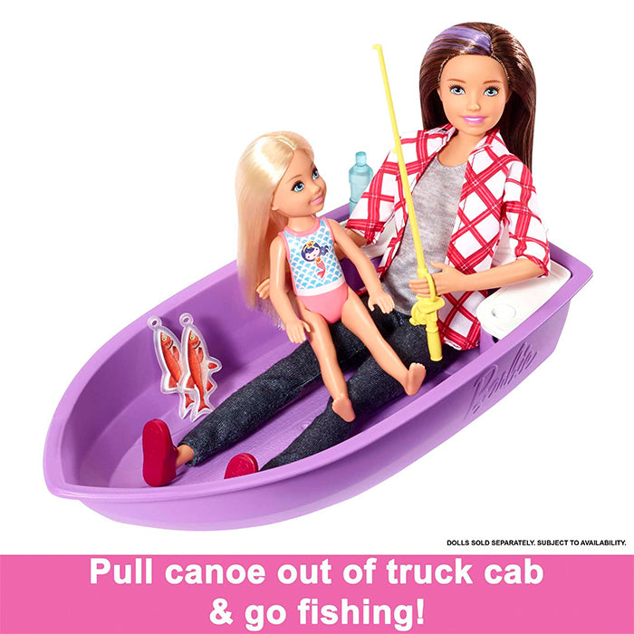 Camper, Doll Playset With 50 Accessories, Truck, Boat And House, 3-In-1 Dream Camper - GHL93 DOLLS & PLAYSETS by BARBIE at Sundora