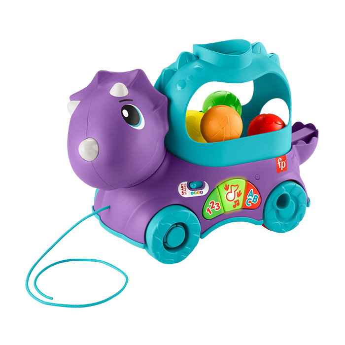 Poppin’ Triceratops Dinosaur Interactive Musical Learning Toy For Toddlers, 4 Balls - HJN99 EDUCATIONAL TOYS by FISHER-PRICE at Sundora