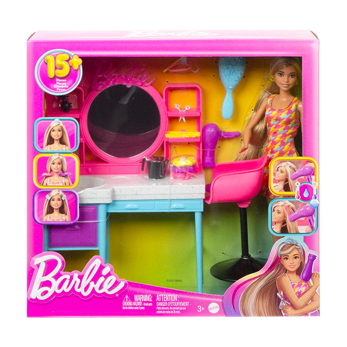 Doll And Hair Salon Playset, Color-Change Hair - HKV00 DOLLS & PLAYSETS by BARBIE at Sundora