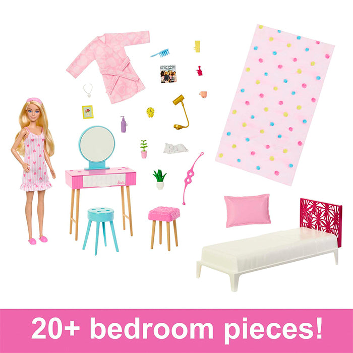 Doll And Bedroom Playset - HPT55 DOLLS & PLAYSETS by BARBIE at Sundora