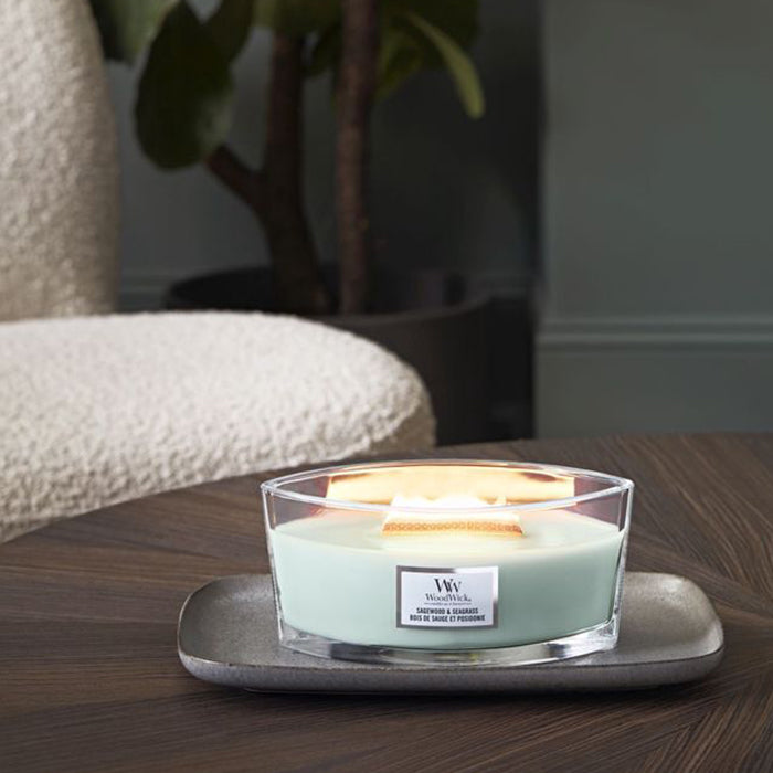 SAGEWOOD & SEAGRASS CANDLE CANDLE by WOODWICK at Sundora