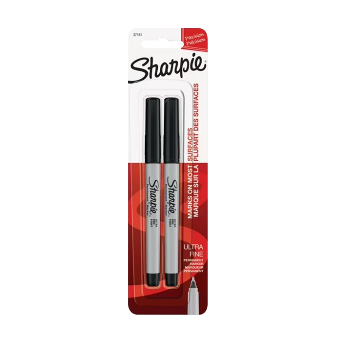 SHARPIE TWIN TIP PERMANENT MARKERS, FINE AND ULTRA FINE, BLACK STATIONERY by SHARPIE at Sundora