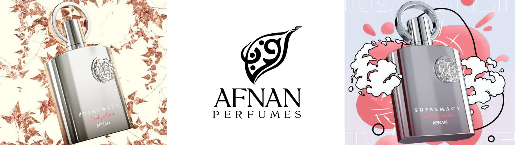 Afnan 9pm Rebel perfume bottle surrounded by matching striped packaging, luxury fragrance
