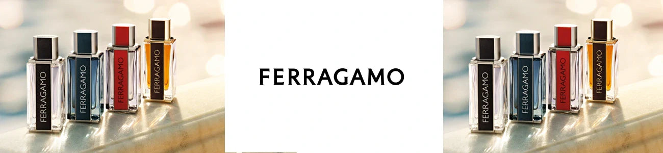 Ferragamo men's fragrance bottle with modern design on a light background