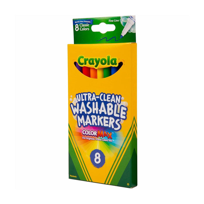 ULTRA-CLEAN WASHABLE MARKERS, FINE LINE, CLASSIC COLORS, 8 COUNT MARKERS by CRAYOLA at Sundora