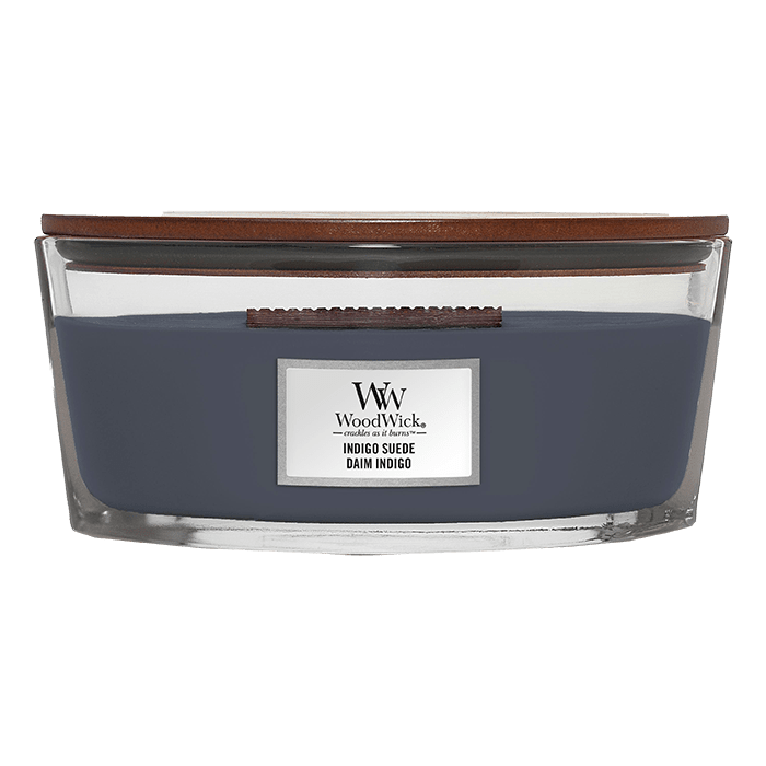 INDIGO SUEDE CANDLE CANDLE by WOODWICK at Sundora