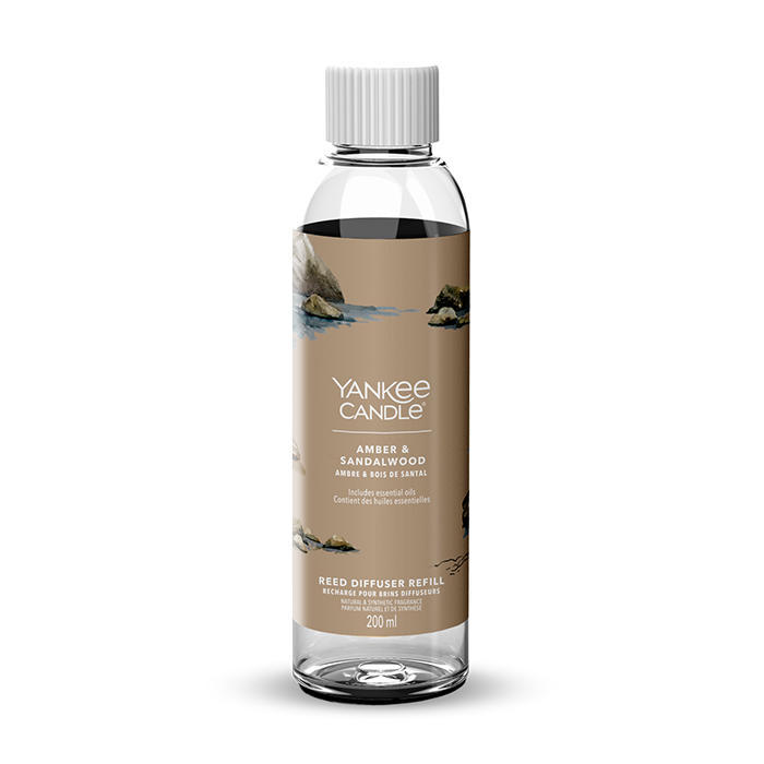 AMBER &amp; SANDALWOOD SIGNATURE REED DIFFUSER REFILL DIFFUSER by YANKEE CANDLE at Sundora