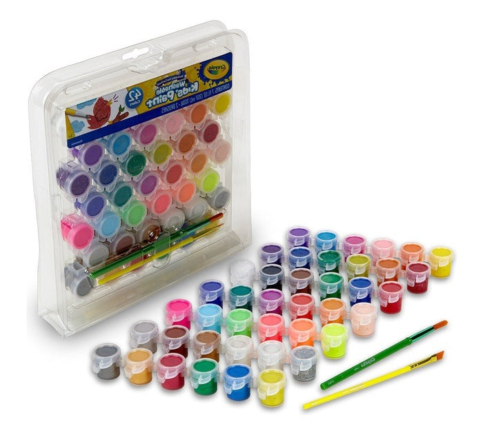 42 Colors Washable Kids Paint Pot With Brush STATIONERY by CRAYOLA at Sundora