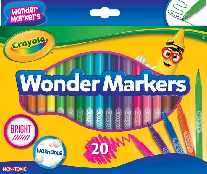 Washable Wonder Markers 20 Colors MARKERS by CRAYOLA at Sundora