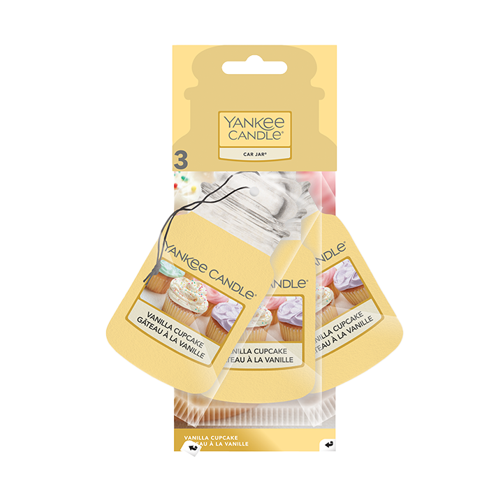 BONUS 3 PACK VANILLA CUPCAKE CAR JAR by YANKEE CANDLE at Sundora