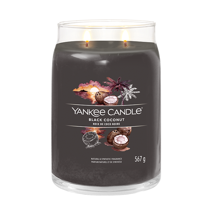 BLACK COCONUT SIGNATURE JAR CANDLE by YANKEE CANDLE at Sundora