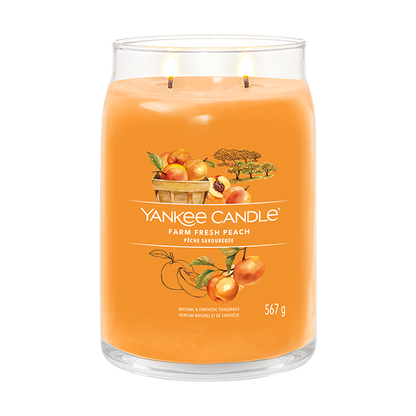 FARM FRESH PEACH SIGNATURE JAR CANDLE by YANKEE CANDLE at Sundora