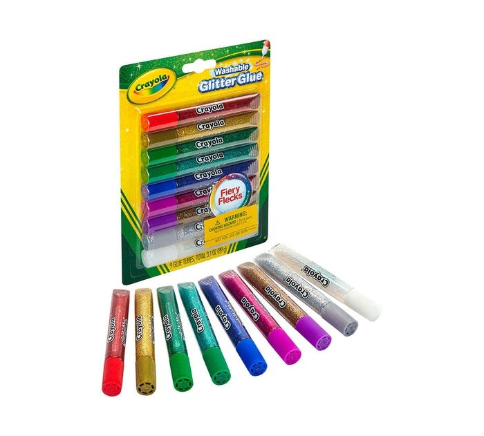 Washable Glitter Glue 9Pcs STATIONERY by CRAYOLA at Sundora