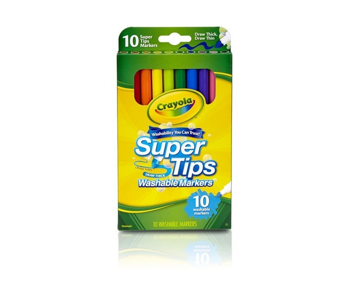 10 Colors Super Tips Washable Marker MARKERS by CRAYOLA at Sundora