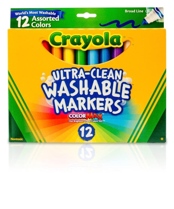 12 Colors Board Line Ultra Clean Washable Marker MARKERS by CRAYOLA at Sundora
