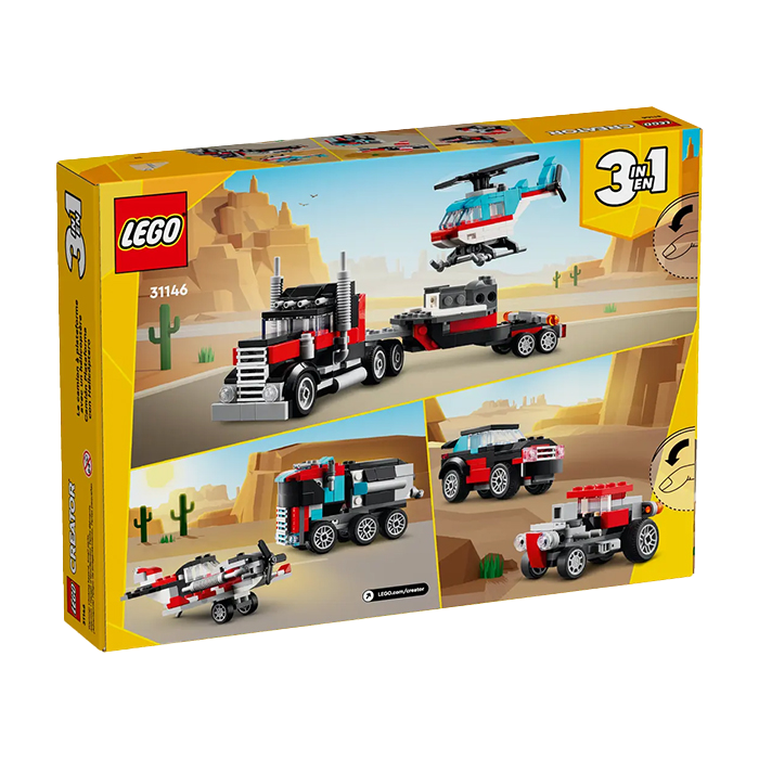 31146 CREATOR FLATBED TRUCK WITH HELICOPTER TOYS by LEGO at Sundora