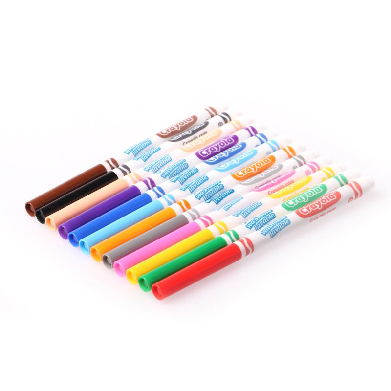 12 Colors Fine Line Ultra Clean Washable Marker MARKERS by CRAYOLA at Sundora