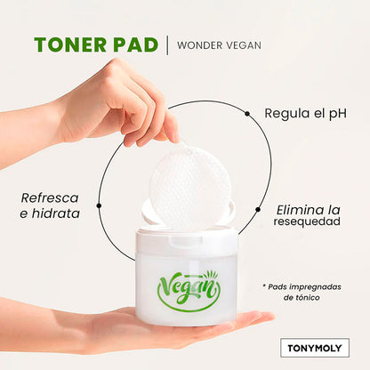 WONDER VEGAN LABEL CERAMIDE MOCHI TONER PAD TONER by TONYMOLY at Sundora