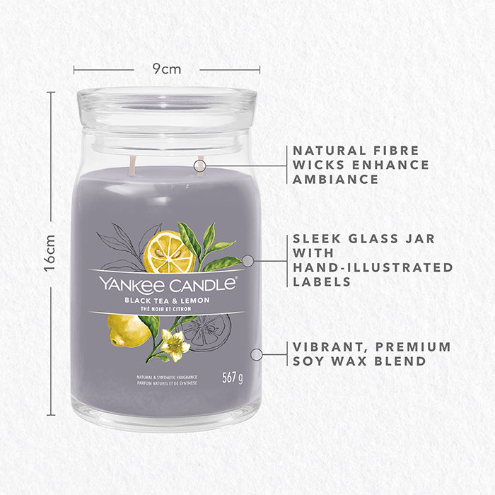 BLACK TEA &amp; LEMON SIGNATURE JAR CANDLE by YANKEE CANDLE at Sundora