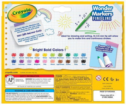 Washable Wonder Markers 20 Colors MARKERS by CRAYOLA at Sundora