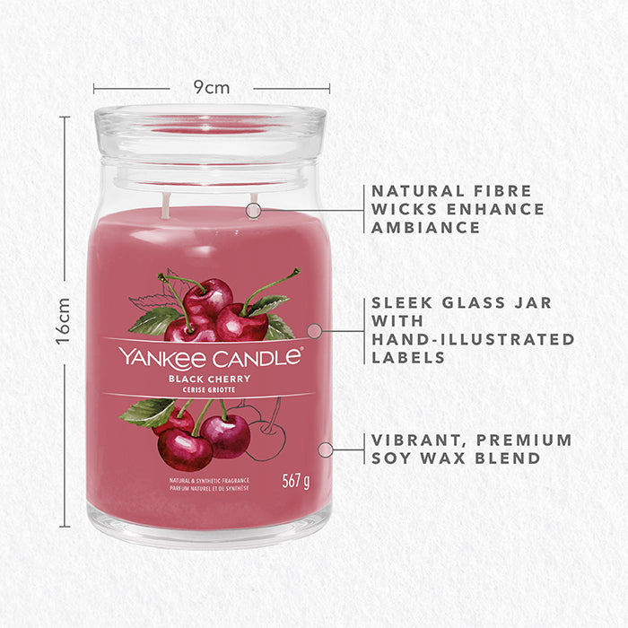 BLACK CHERRY SIGNATURE JAR CANDLE by YANKEE CANDLE at Sundora