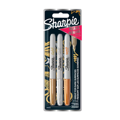 SHARPIE PERMANENT MARKERS, FINE POINT, METALLIC STATIONERY by SHARPIE at Sundora