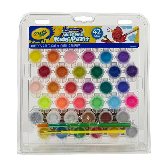 42 Colors Washable Kids Paint Pot with Brush ARTS &amp; CRAFTS by CRAYOLA at Sundora
