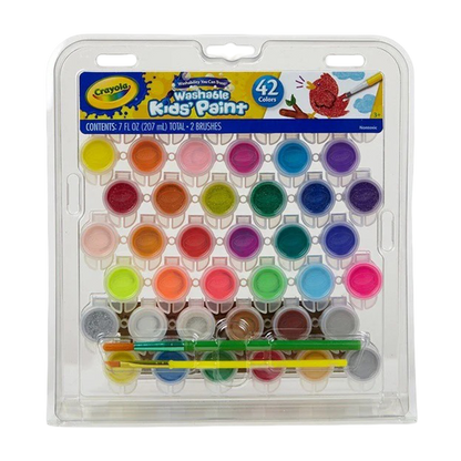42 Colors Washable Kids Paint Pot with Brush ARTS &amp; CRAFTS by CRAYOLA at Sundora