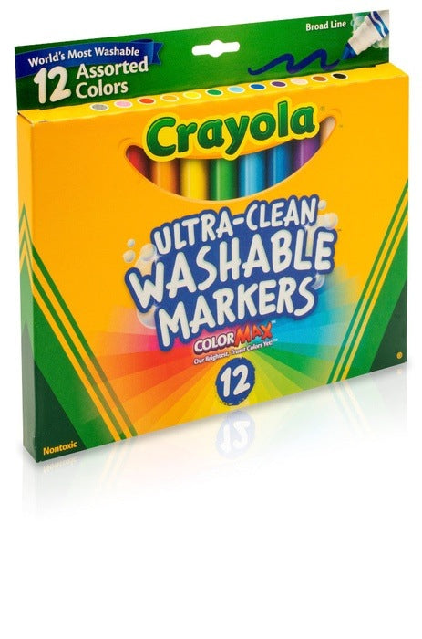 12 Colors Board Line Ultra Clean Washable Marker MARKERS by CRAYOLA at Sundora