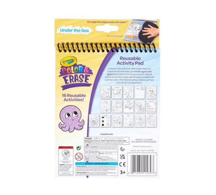 Color &amp; Erase 16 Reusable Activity Pad With Markers Under The Sea REUSABLE COLORING PAD by CRAYOLA at Sundora