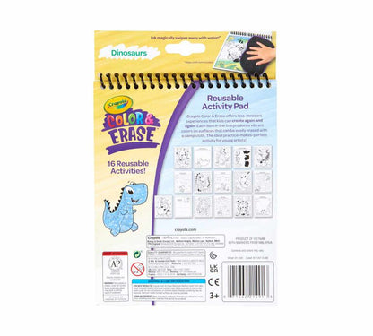 Color &amp; Erase 16 Reusable Activity Pad With Markers Dinosaurs REUSABLE COLORING PAD by CRAYOLA at Sundora