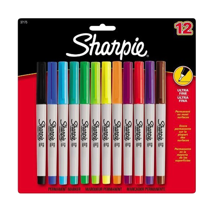 SHARPIE® ASSORTED COLOR ULTRA-FINE POINT PERMANENT MARKER, PACKAGE OF 12 STATIONERY by SHARPIE at Sundora