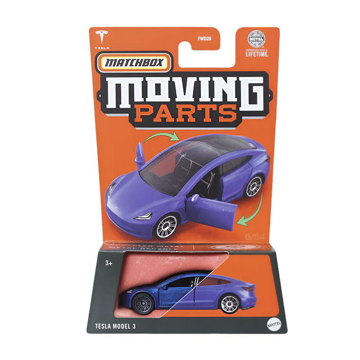 Tesla Model 3 with Moving Parts Asst