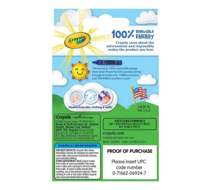 Ultra-Clean Washable Crayons, 24 Count CRAYON by CRAYOLA at Sundora