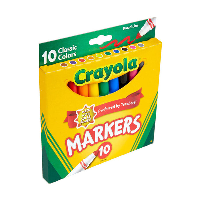 BROAD LINE MARKERS, CLASSIC COLORS, 10 COUNT MARKERS by CRAYOLA at Sundora