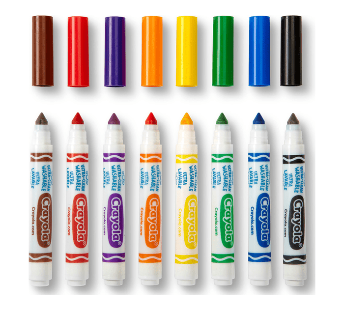 Ultra-Clean Washable Markers, Broad Line, 8 Count MARKERS by CRAYOLA at Sundora