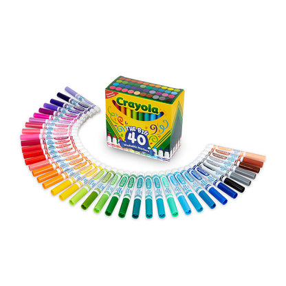 40 COUNT ULTRA-CLEAN WASHABLE MARKERS, BROAD LINE MARKERS by CRAYOLA at Sundora