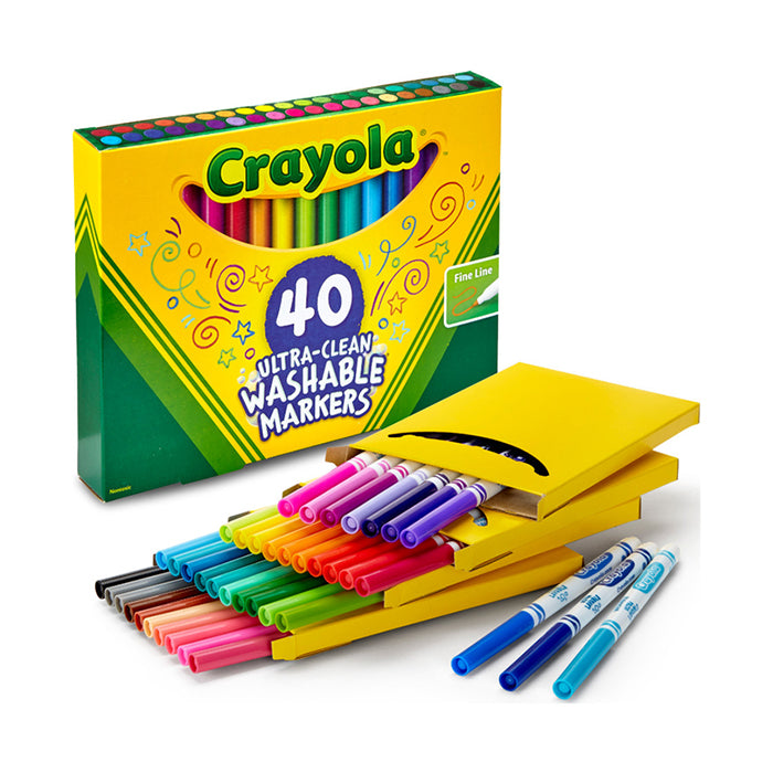ULTRA CLEAN MARKERS, FINE LINE, 40 COUNT MARKERS by CRAYOLA at Sundora