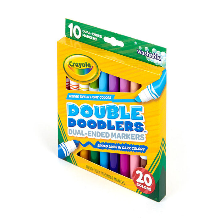 10 DUAL-ENDED (20 COLORS) WASHABLE DOUBLE DOODLERS MARKERS by CRAYOLA at Sundora