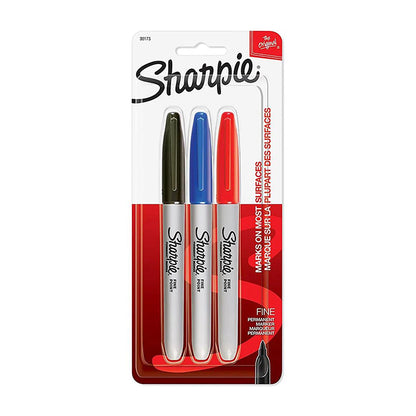 SHARPIE FINE 3 COLOR SET CARDED PERMANENT MARKERS STATIONERY by SHARPIE at Sundora